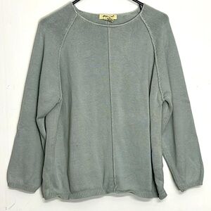 🌞 Eddie Bauer gray long sleeves boat neck sweater inside out look women MP